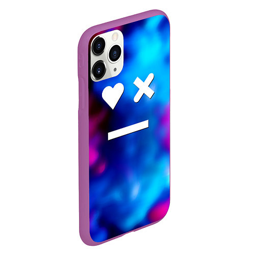 Чехол iPhone 11 Pro матовый Love death and robots serial gradient / 3D-Фиолетовый – фото 2