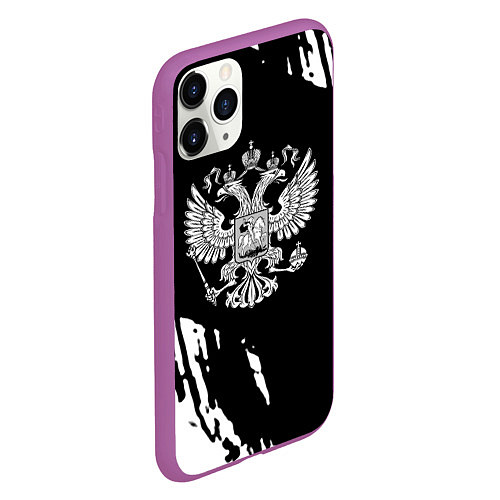 Чехол iPhone 11 Pro матовый Герб великой страны Россия краски / 3D-Фиолетовый – фото 2