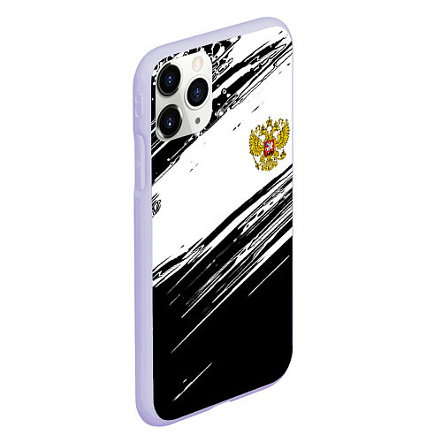 Чехол iPhone 11 Pro матовый Герб РФ спортивные краски / 3D-Светло-сиреневый – фото 2