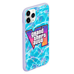 Чехол iPhone 11 Pro матовый GTA 6 басейн, цвет: 3D-светло-сиреневый — фото 2