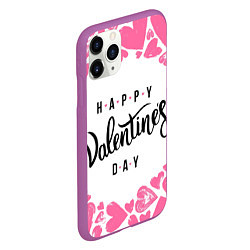 Чехол iPhone 11 Pro матовый Valentines day, цвет: 3D-фиолетовый — фото 2