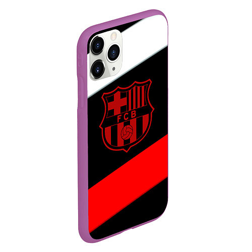 Чехол iPhone 11 Pro матовый Barcelona stripes sport / 3D-Фиолетовый – фото 2
