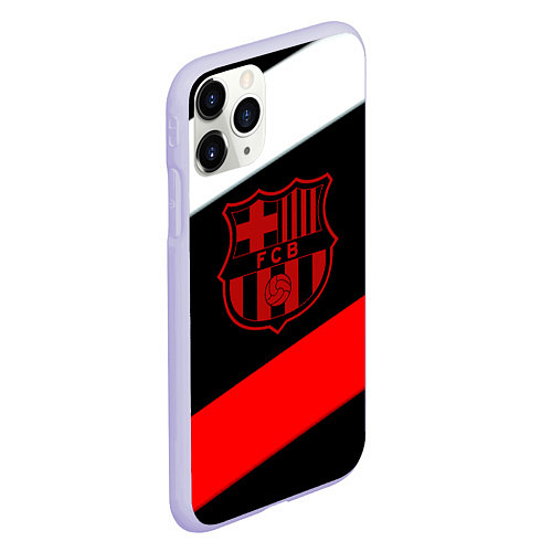 Чехол iPhone 11 Pro матовый Barcelona stripes sport / 3D-Светло-сиреневый – фото 2