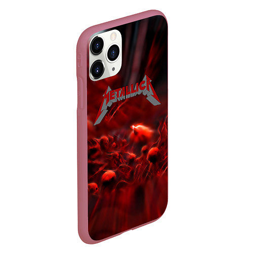 Чехол iPhone 11 Pro матовый Metallica alboom band / 3D-Малиновый – фото 2