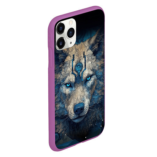 Чехол iPhone 11 Pro матовый Fantasy wolf / 3D-Фиолетовый – фото 2