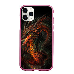 Чехол iPhone 11 Pro матовый Красный древесный дракон, цвет: 3D-малиновый