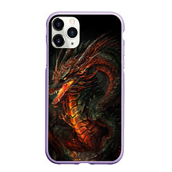 Чехол iPhone 11 Pro матовый Красный древесный дракон, цвет: 3D-светло-сиреневый