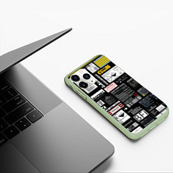 Чехол iPhone 11 Pro матовый Инженерные шильдики, цвет: 3D-салатовый — фото 2