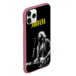 Чехол iPhone 11 Pro матовый Группа Nirvana Курт Кобейн, цвет: 3D-малиновый — фото 2