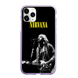 Чехол iPhone 11 Pro матовый Группа Nirvana Курт Кобейн, цвет: 3D-светло-сиреневый
