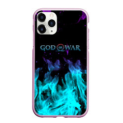 Чехол iPhone 11 Pro матовый God of war неоновый шторм, цвет: 3D-розовый