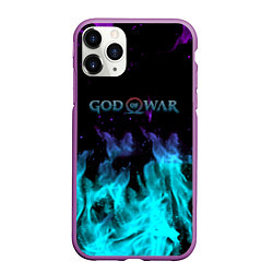 Чехол iPhone 11 Pro матовый God of war неоновый шторм, цвет: 3D-фиолетовый