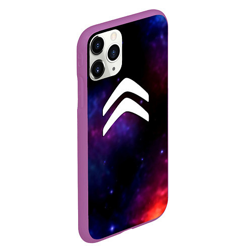 Чехол iPhone 11 Pro матовый Citroen space / 3D-Фиолетовый – фото 2