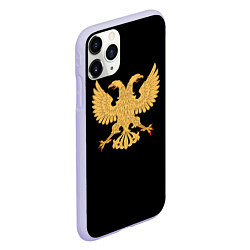 Чехол iPhone 11 Pro матовый Двуглавый орёл символика России, цвет: 3D-светло-сиреневый — фото 2