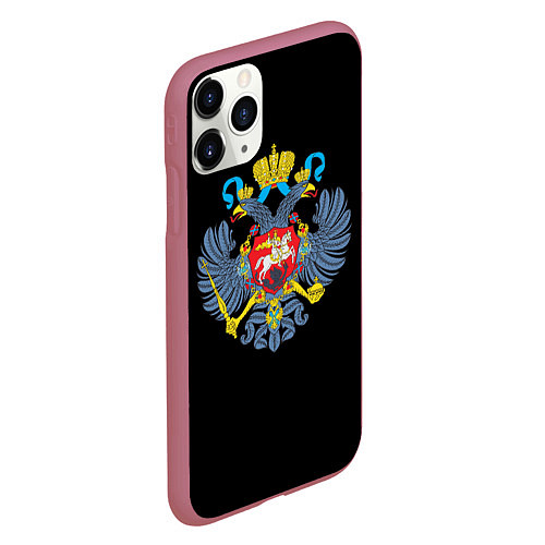 Чехол iPhone 11 Pro матовый Имперская символика России / 3D-Малиновый – фото 2