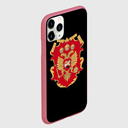 Чехол iPhone 11 Pro матовый Российская империя символика герб щит, цвет: 3D-малиновый — фото 2