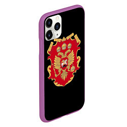 Чехол iPhone 11 Pro матовый Российская империя символика герб щит, цвет: 3D-фиолетовый — фото 2