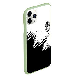 Чехол iPhone 11 Pro матовый Juventus black sport texture, цвет: 3D-салатовый — фото 2