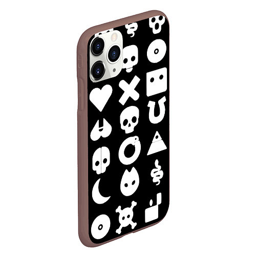 Чехол iPhone 11 Pro матовый Любовь смерть и роботы паттерн / 3D-Коричневый – фото 2