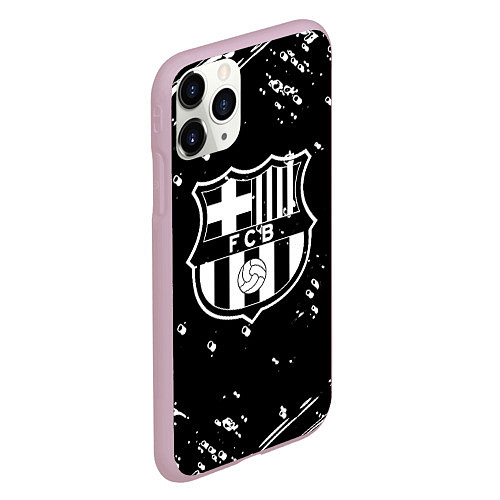 Чехол iPhone 11 Pro матовый Barcelona белые краски спорт / 3D-Розовый – фото 2