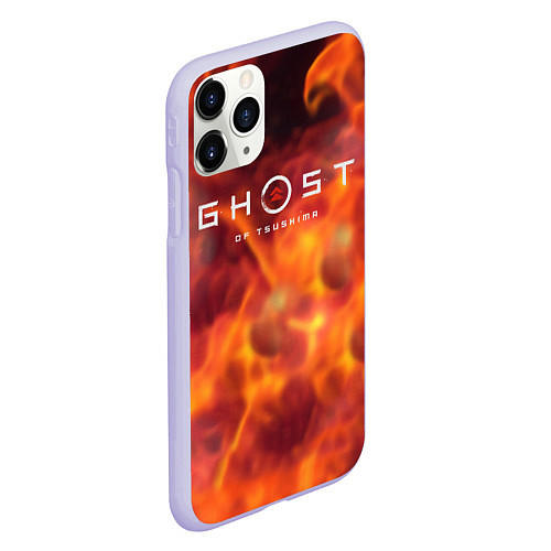 Чехол iPhone 11 Pro матовый Ghost of Tsushima games / 3D-Светло-сиреневый – фото 2