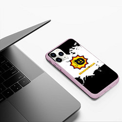 Чехол iPhone 11 Pro матовый Serious Sam game краски чернобелые, цвет: 3D-розовый — фото 2