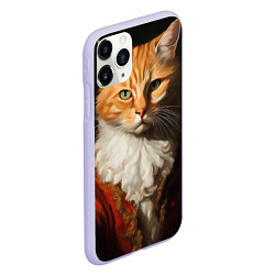 Чехол iPhone 11 Pro матовый Знатный кот, цвет: 3D-светло-сиреневый — фото 2