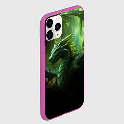 Чехол iPhone 11 Pro матовый Зеленый лесной дракон символ 2024 года, цвет: 3D-фиолетовый — фото 2