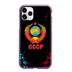 Чехол iPhone 11 Pro матовый Моя страна СССР краски, цвет: 3D-фиолетовый