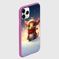 Чехол iPhone 11 Pro матовый Маленький замерзший дракончик, цвет: 3D-фиолетовый — фото 2