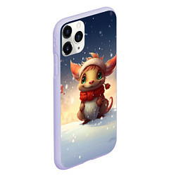 Чехол iPhone 11 Pro матовый Маленький замерзший дракончик, цвет: 3D-светло-сиреневый — фото 2