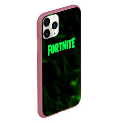 Чехол iPhone 11 Pro матовый Fortnite языки пламени зелёный, цвет: 3D-малиновый — фото 2