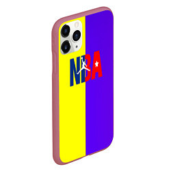 Чехол iPhone 11 Pro матовый NBA sport полосы, цвет: 3D-малиновый — фото 2