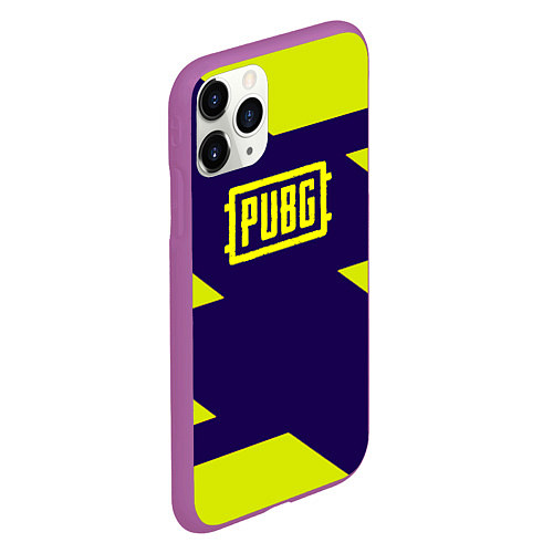 Чехол iPhone 11 Pro матовый PUBG geomatry cybersport / 3D-Фиолетовый – фото 2