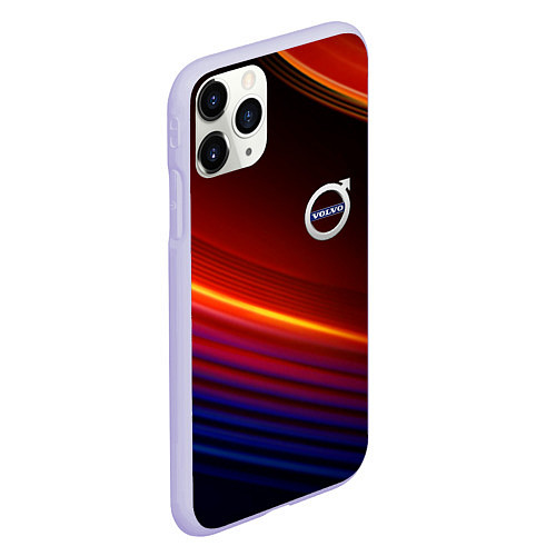 Чехол iPhone 11 Pro матовый Volvo neon gradient auto / 3D-Светло-сиреневый – фото 2