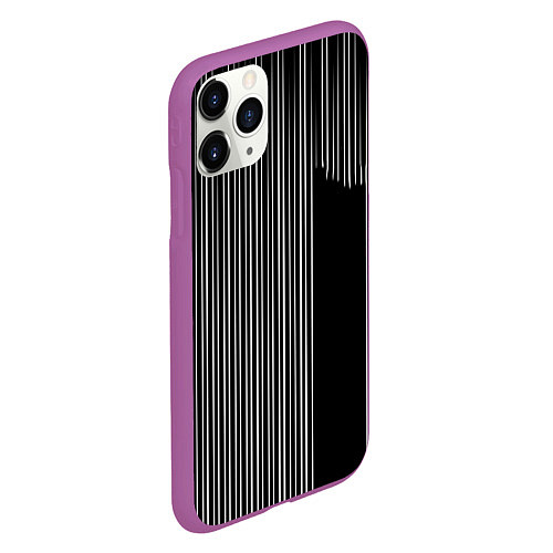 Чехол iPhone 11 Pro матовый Visual zebra stripes / 3D-Фиолетовый – фото 2