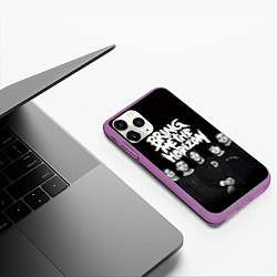 Чехол iPhone 11 Pro матовый Bring me the horizon - group, цвет: 3D-фиолетовый — фото 2