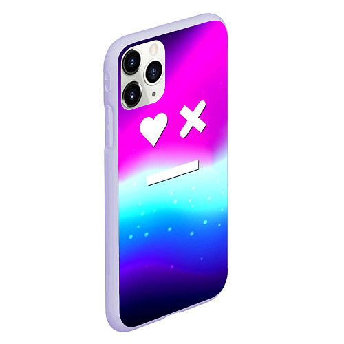 Чехол iPhone 11 Pro матовый Love death robots neon gradient serial / 3D-Светло-сиреневый – фото 2