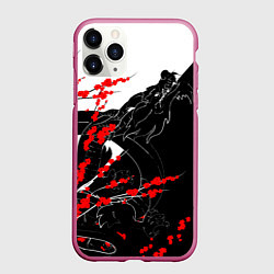 Чехол iPhone 11 Pro матовый Tokyo Dragon, цвет: 3D-малиновый