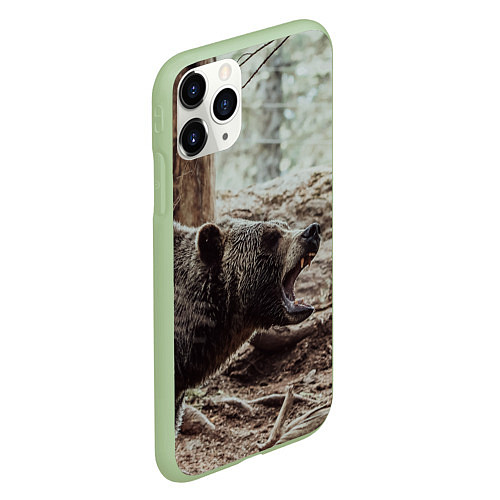 Чехол iPhone 11 Pro матовый Bear / 3D-Салатовый – фото 2