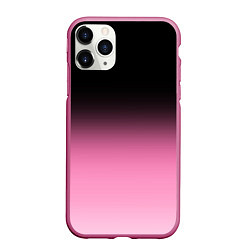 Чехол iPhone 11 Pro матовый Черно-розовый градиент