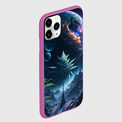 Чехол iPhone 11 Pro матовый Вид на землю с другой планеты, цвет: 3D-фиолетовый — фото 2