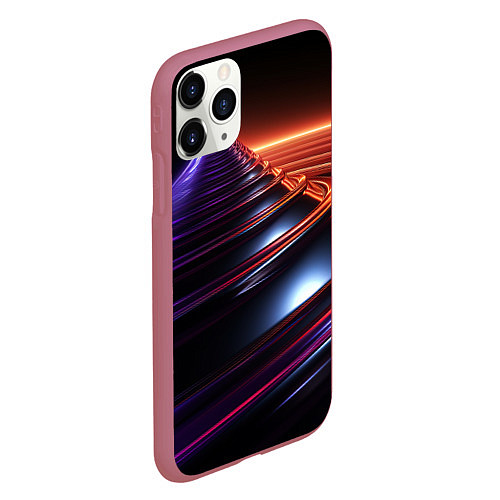 Чехол iPhone 11 Pro матовый Фиолетовая воронка / 3D-Малиновый – фото 2