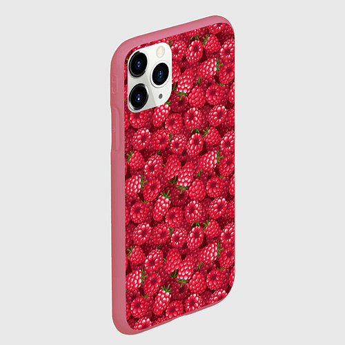 Чехол iPhone 11 Pro матовый Малина ягода / 3D-Малиновый – фото 2