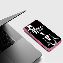 Чехол iPhone 11 Pro матовый Techno храм дерзкая монашка, цвет: 3D-малиновый — фото 2