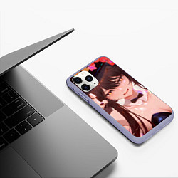 Чехол iPhone 11 Pro матовый Genshin Impact Ху Тао, цвет: 3D-светло-сиреневый — фото 2