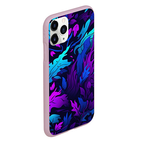 Чехол iPhone 11 Pro матовый Абстрактный камуфляж в кислотных абстрактных пятна / 3D-Розовый – фото 2