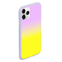 Чехол iPhone 11 Pro матовый Бледно-розовый и ярко-желтый градиент, цвет: 3D-светло-сиреневый — фото 2