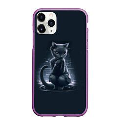 Чехол iPhone 11 Pro матовый Sweet cat - cyberpunk