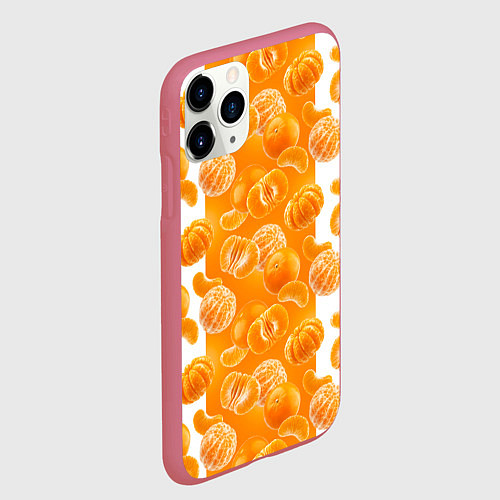 Чехол iPhone 11 Pro матовый Мандарины / 3D-Малиновый – фото 2